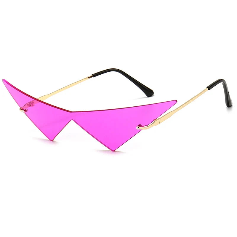 Oversized Cat eye Rimless Sunglasses