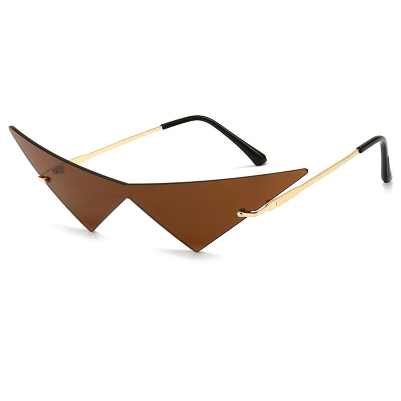 Oversized Cat eye Rimless Sunglasses