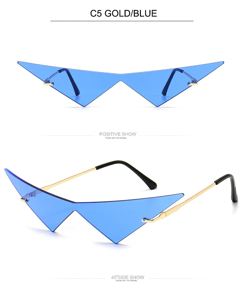 Oversized Cat eye Rimless Sunglasses