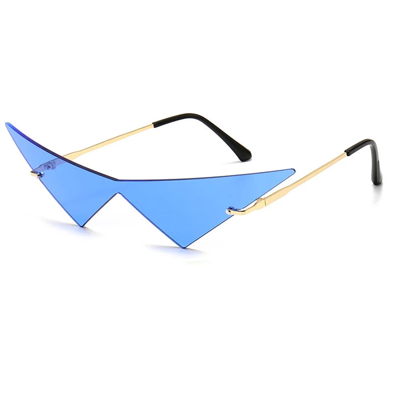 Oversized Cat eye Rimless Sunglasses