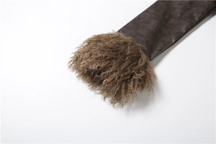 Wild Furry Tassel Low-Neck Full Sleeve High Street Style Classic Tops