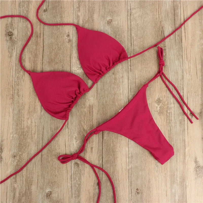 Push-up Padded Bra Thong Two Pieces Swimwear