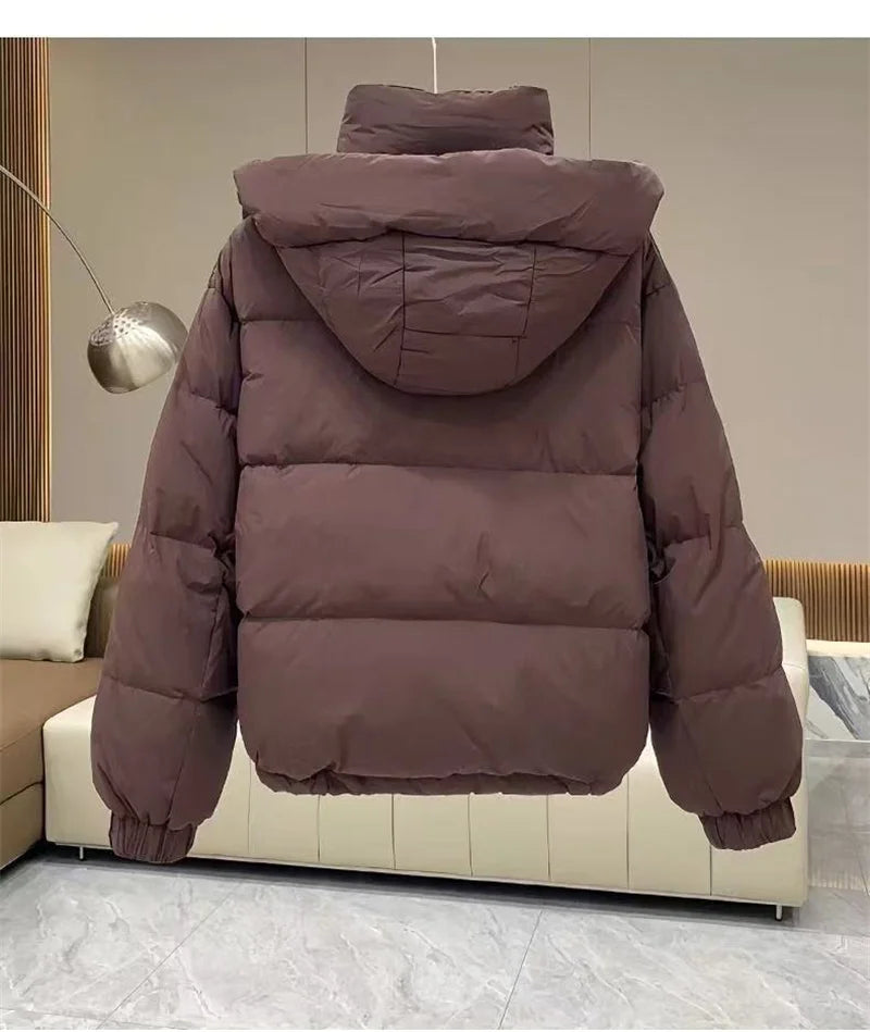 Cotton-Padded Down Parkas Short Bread Outerwear Hooded Cotton Jacket