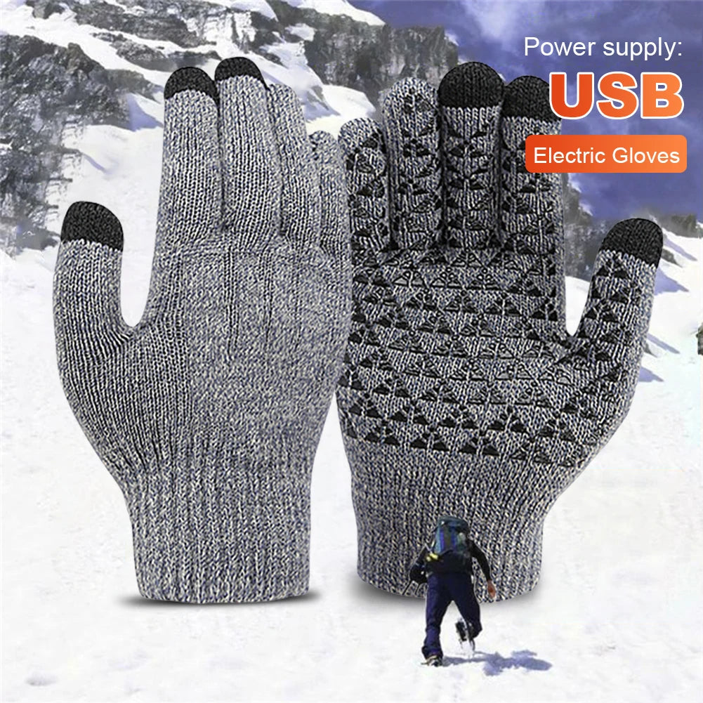 Winter Snowboard Touch Screen Knitted Gloves Hand Warmer Outdoor Riding Skiing Mitten for Cycling Driving Hiking Walking
