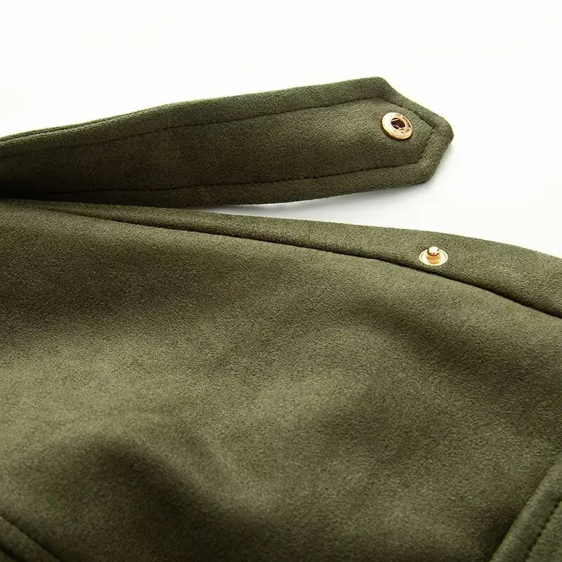 Loose Pilot Autumn Faux Suede Texture Jacket