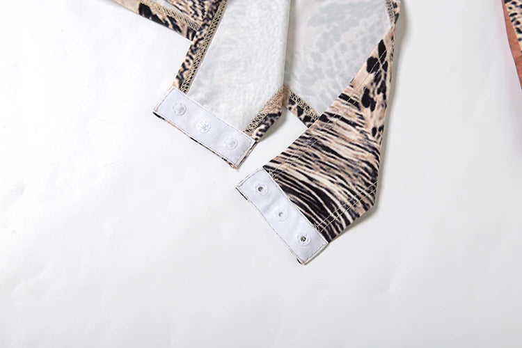 Patchwork 2 Piece Set Bodysuit Tops+Leggings Tight Stretch Matching Outfits Jumpsuit