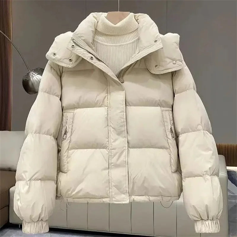 Cotton-Padded Down Parkas Short Bread Outerwear Hooded Cotton Jacket