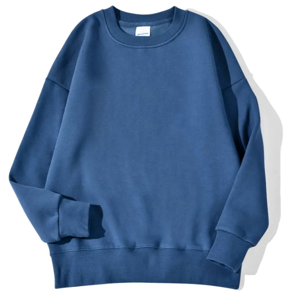 Autumn Winter Fleece Pullover Soft Breathable O-Neck Sweatshirt