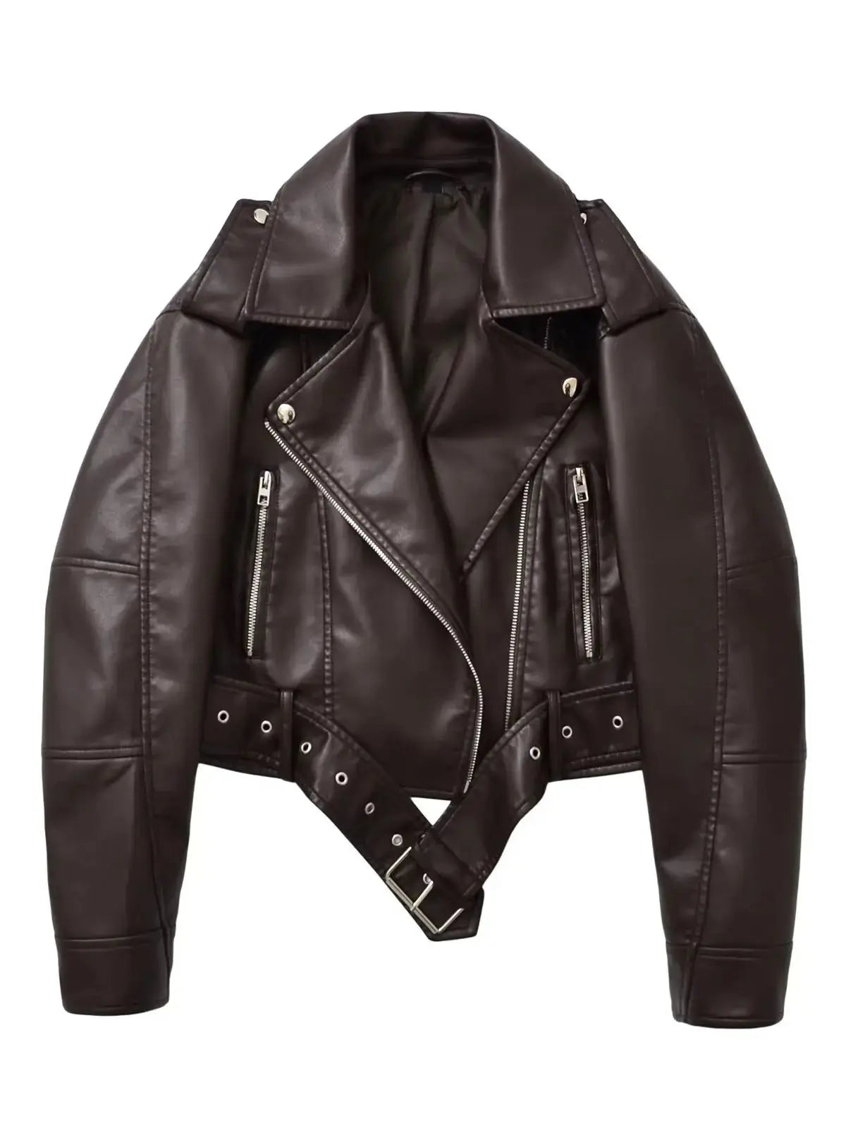 Faux PU Motorcycle Short Leather Jacket
