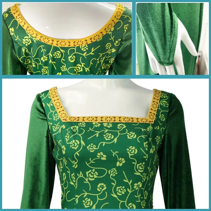 Anime Princess Green Dress Fancy Fantasy Party Suit Roleplay for Halloween