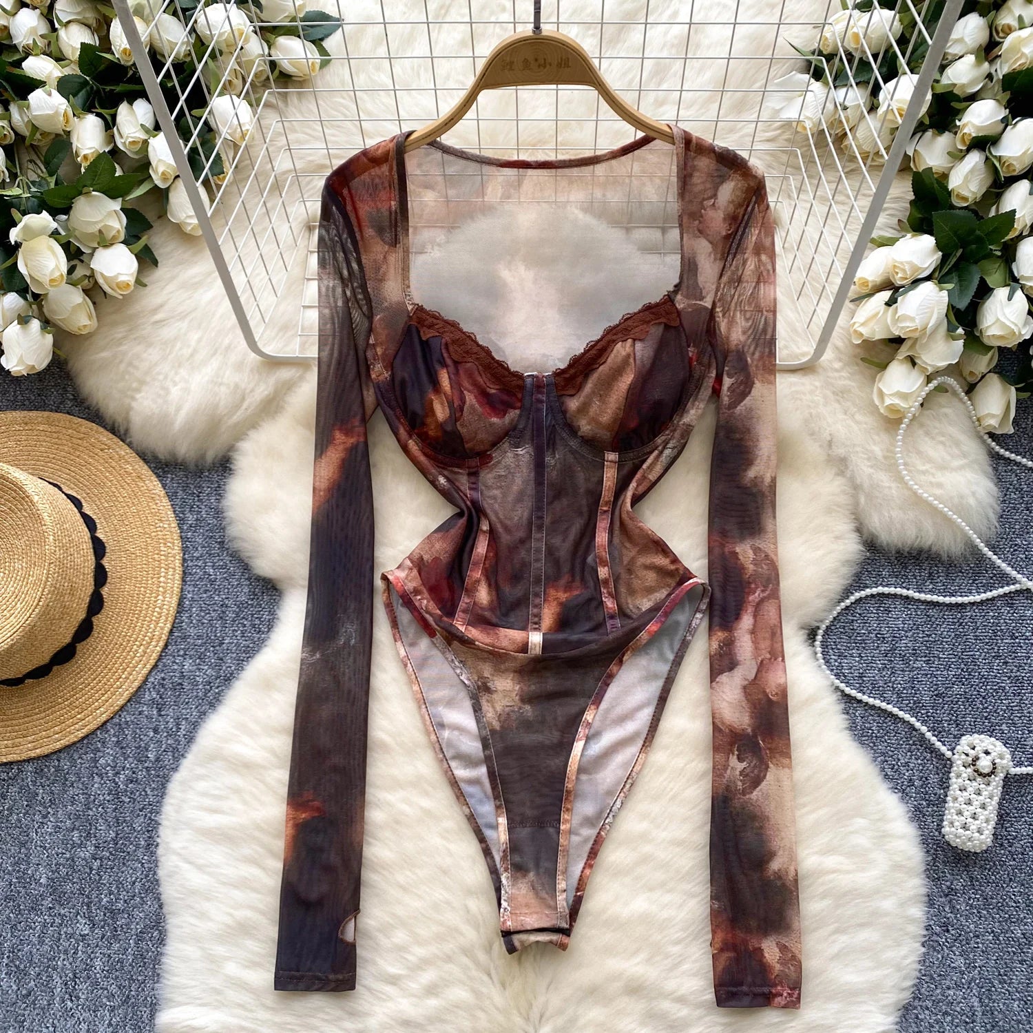 Retro Sheath Open crotch Bodysuits