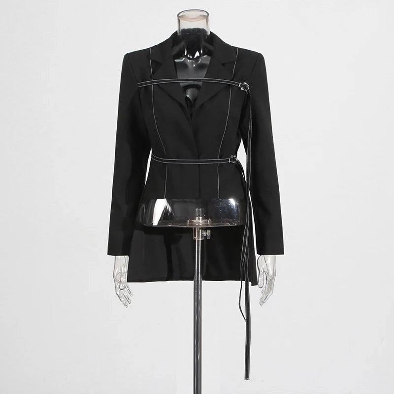 Two Piece Set Notched Collar Long Sleeve Top High Waist Straight Pant Temperament Sets