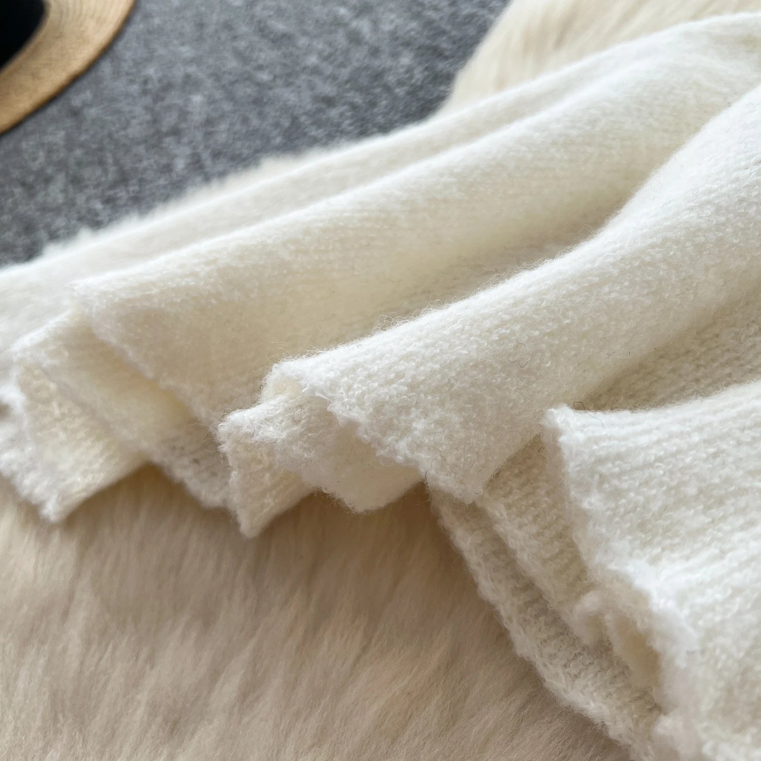 Autumn Warm Sweater Suits Mini Strap Vest+Outerwear Cardigans+Basic Long Pants Three Pieces Sets