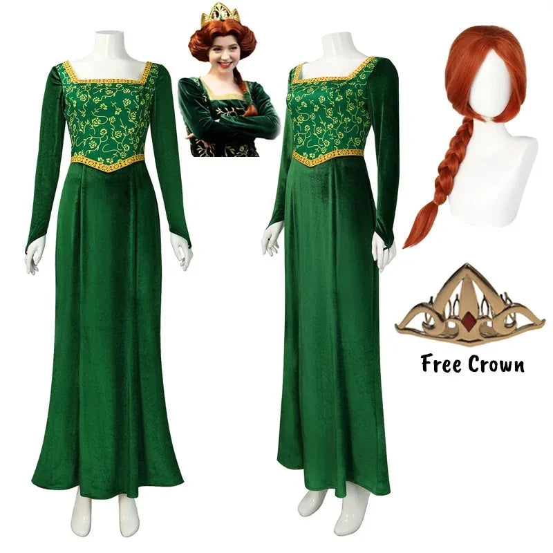 Anime Princess Green Dress Fancy Fantasy Party Suit Roleplay for Halloween