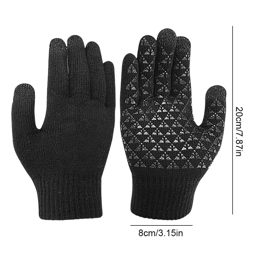 Winter Snowboard Touch Screen Knitted Gloves Hand Warmer Outdoor Riding Skiing Mitten for Cycling Driving Hiking Walking