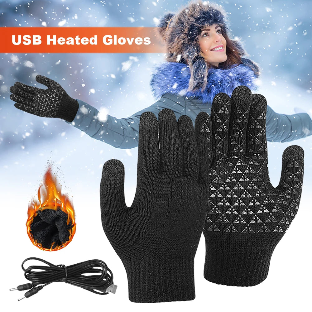 Winter Snowboard Touch Screen Knitted Gloves Hand Warmer Outdoor Riding Skiing Mitten for Cycling Driving Hiking Walking