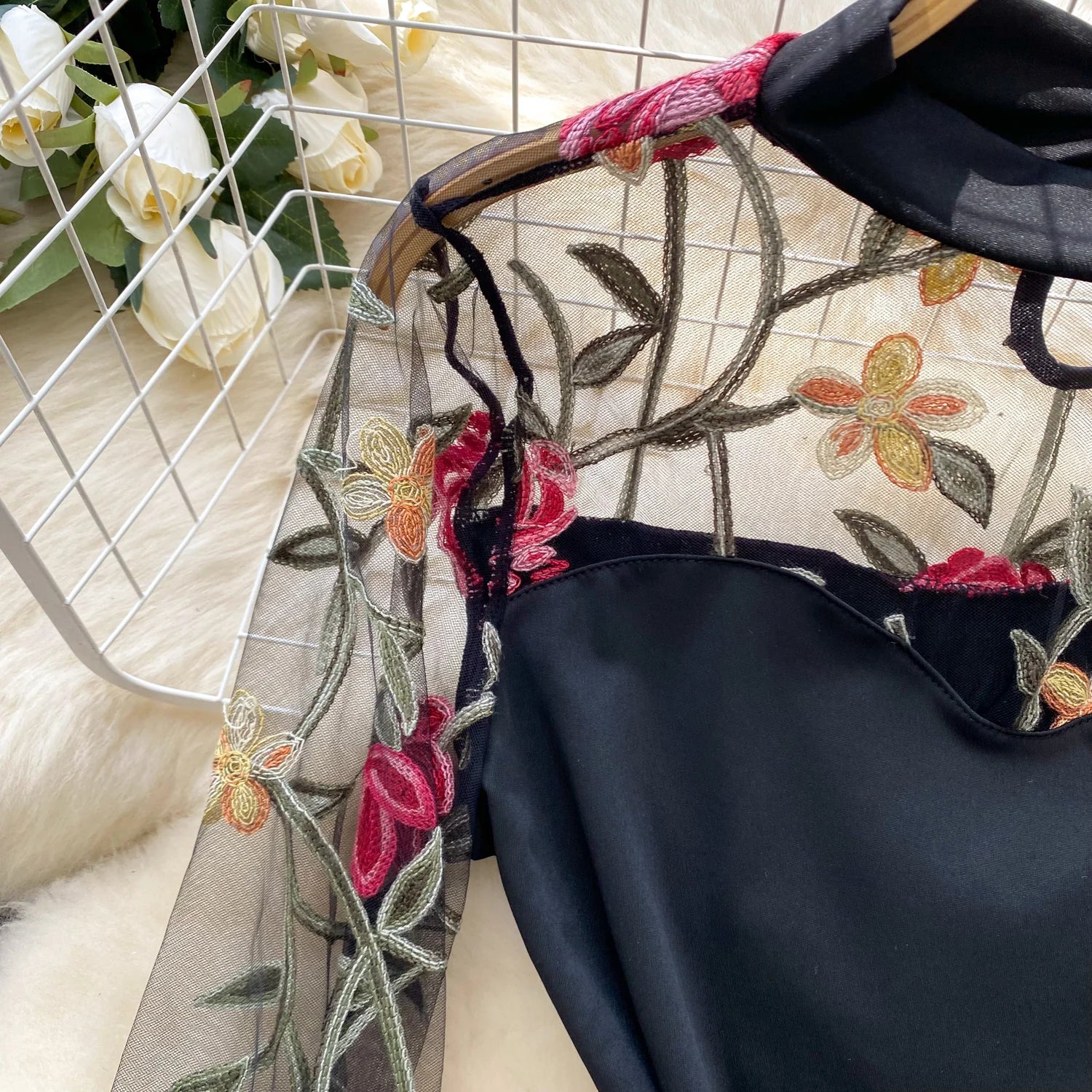 Vintage Embroidery Gauze Bodysuits