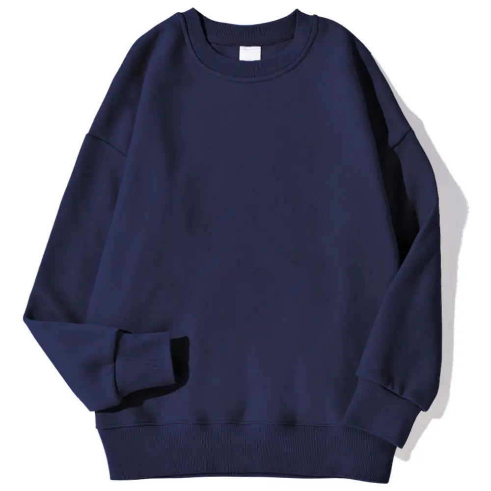 Autumn Winter Fleece Pullover Soft Breathable O-Neck Sweatshirt
