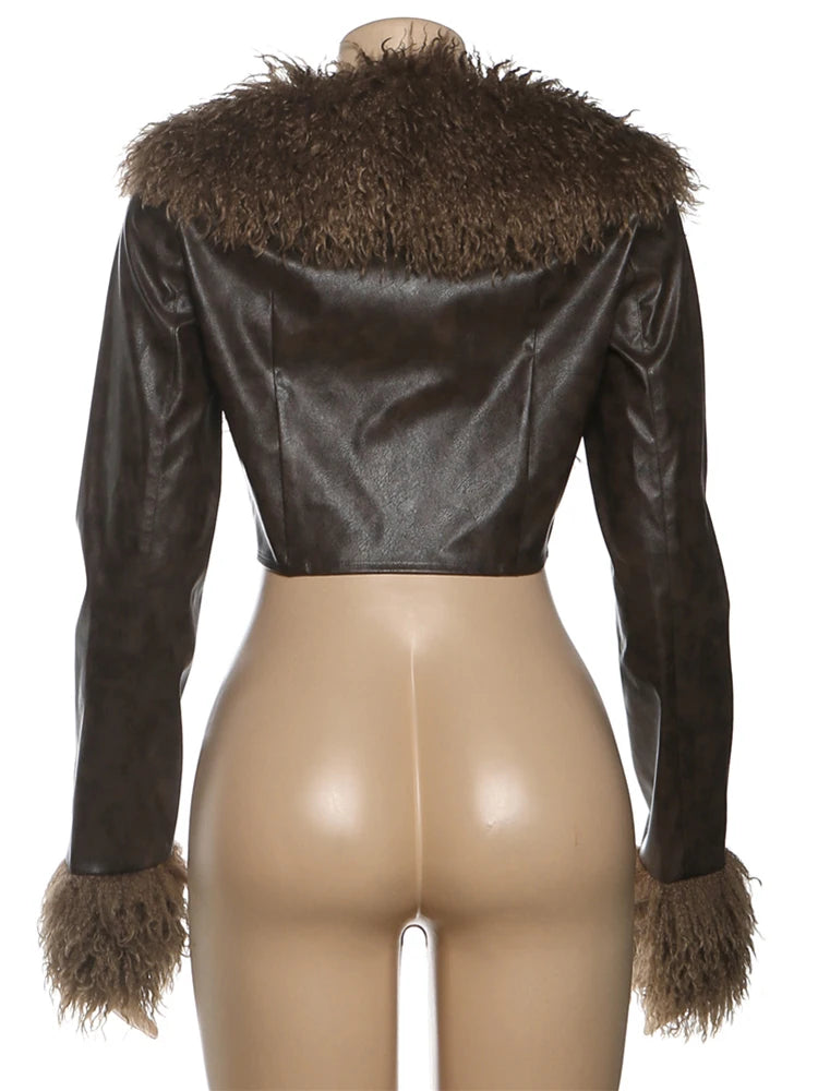 Wild Furry Tassel Low-Neck Full Sleeve High Street Style Classic Tops