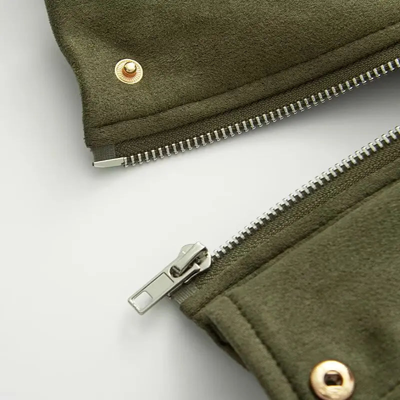 Loose Pilot Autumn Faux Suede Texture Jacket