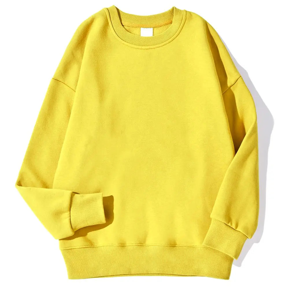 Autumn Winter Fleece Pullover Soft Breathable O-Neck Sweatshirt