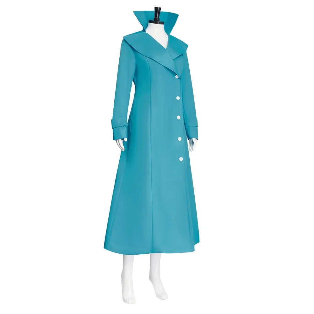 Lucy Wilde Cosplay Costume Blue Long Jacket Animated Movies Lucy's Overcoat Wome Halloween Partyn's Trench Coat Wig For Woman