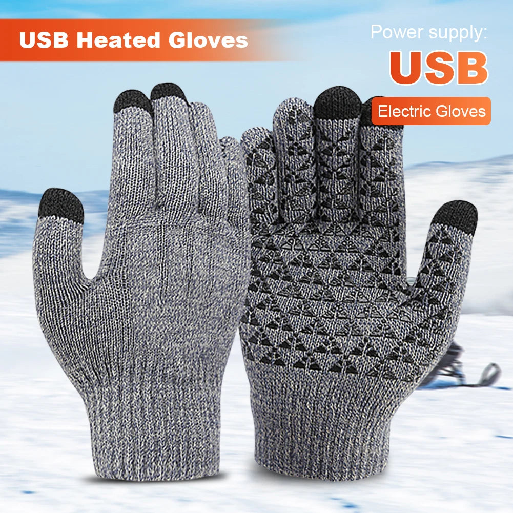 Winter Snowboard Touch Screen Knitted Gloves Hand Warmer Outdoor Riding Skiing Mitten for Cycling Driving Hiking Walking