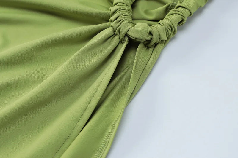 Sleeveless Asymmetric Bandage Lace Up Two Piece Set