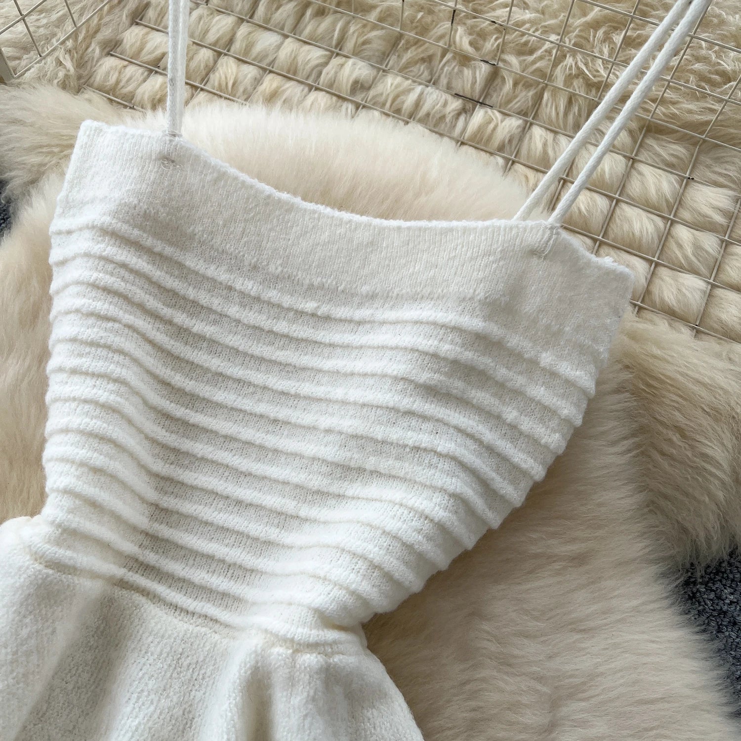 Autumn Warm Sweater Suits Mini Strap Vest+Outerwear Cardigans+Basic Long Pants Three Pieces Sets