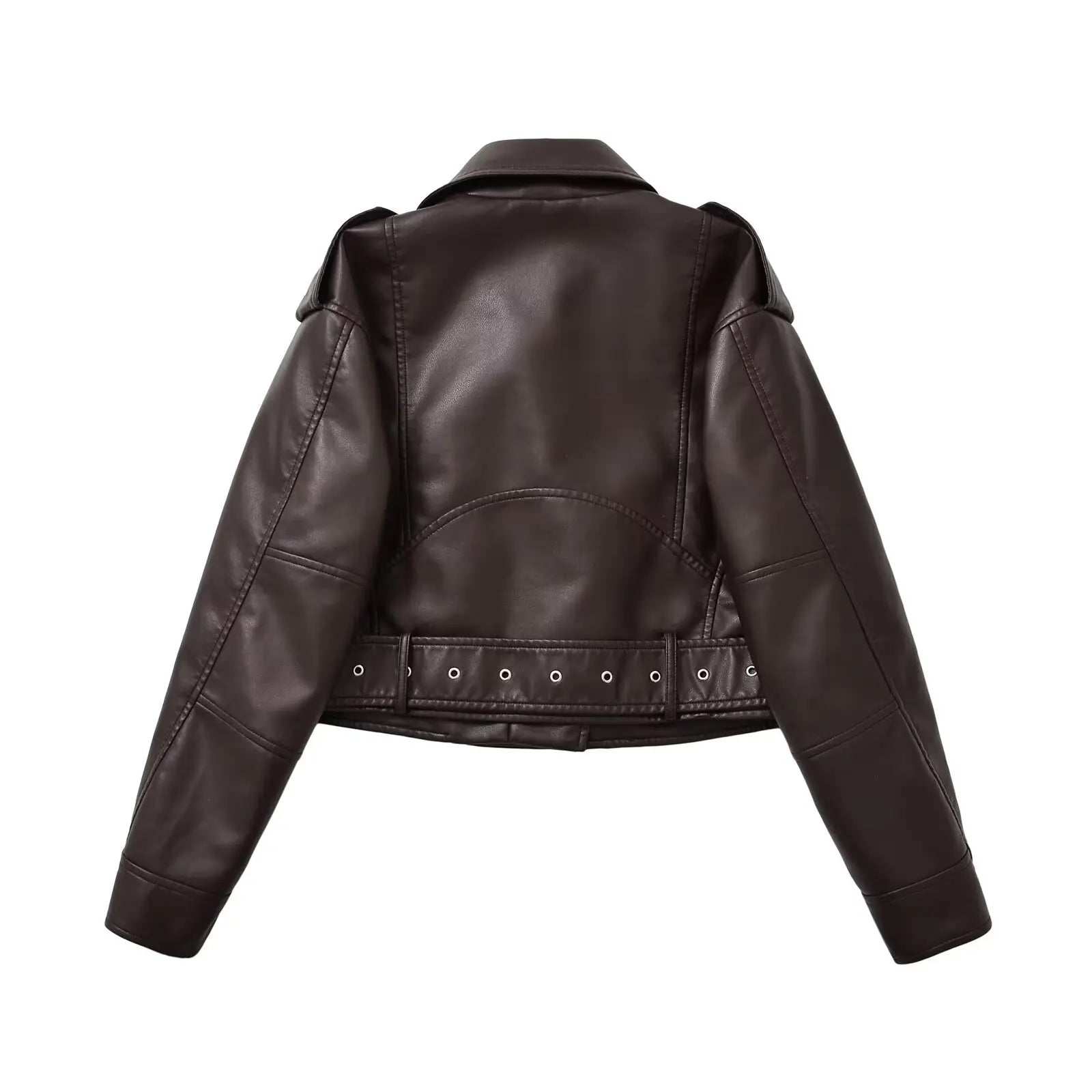 Faux PU Motorcycle Short Leather Jacket