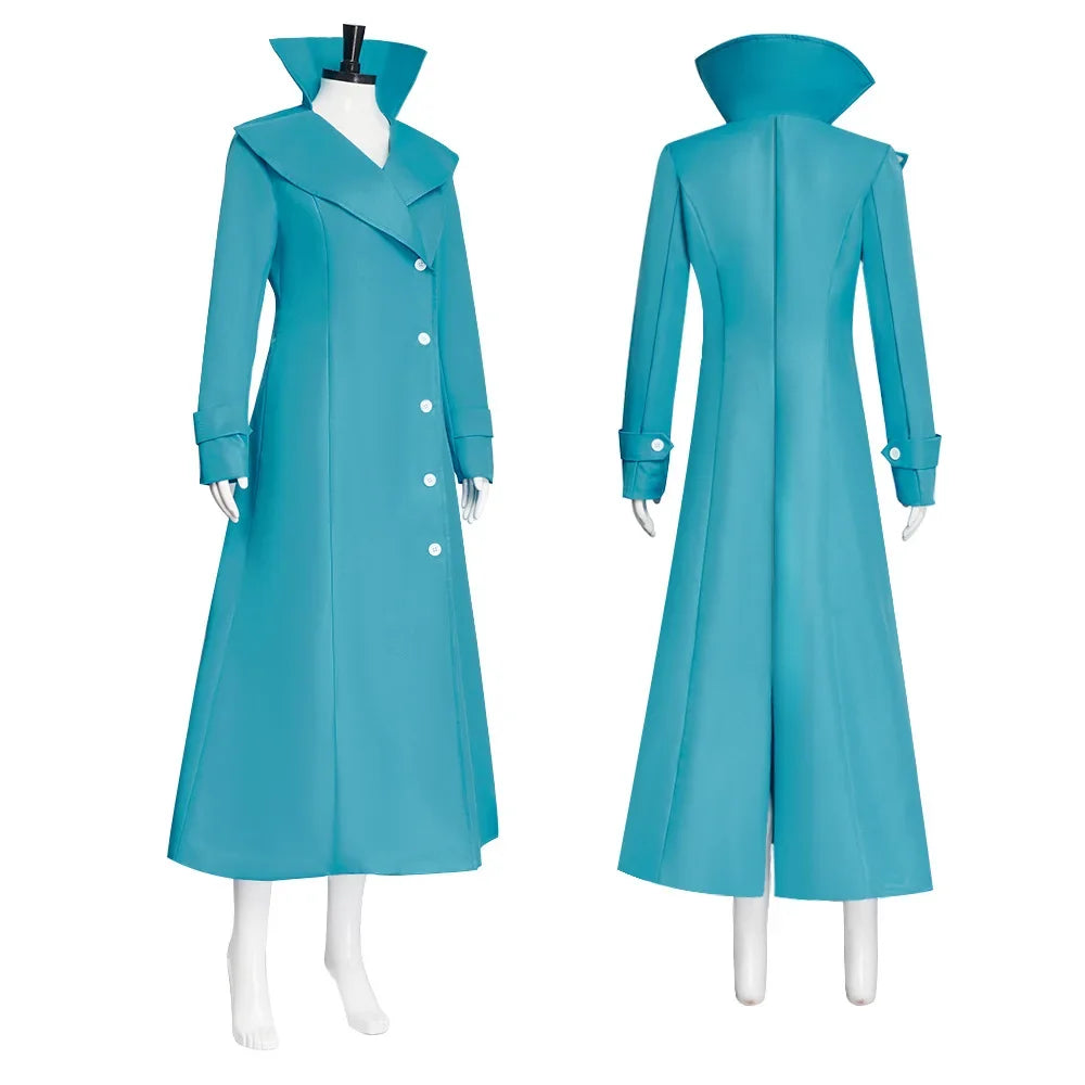 Lucy Wilde Cosplay Costume Blue Long Jacket Animated Movies Lucy's Overcoat Wome Halloween Partyn's Trench Coat Wig For Woman