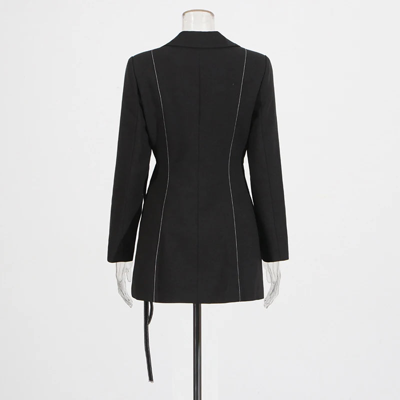 Two Piece Set Notched Collar Long Sleeve Top High Waist Straight Pant Temperament Sets