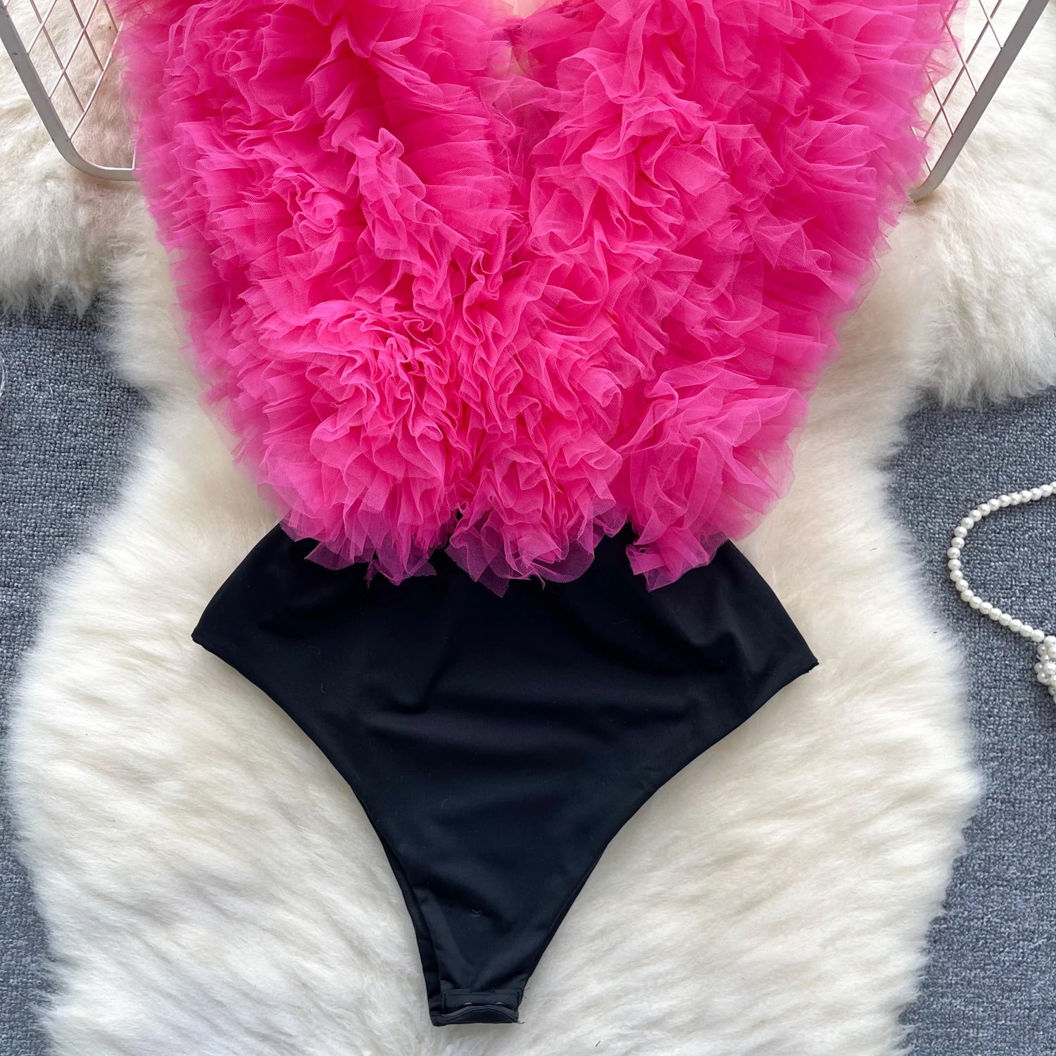 3D Flowers Spliced Sheath Backless Bodysuits