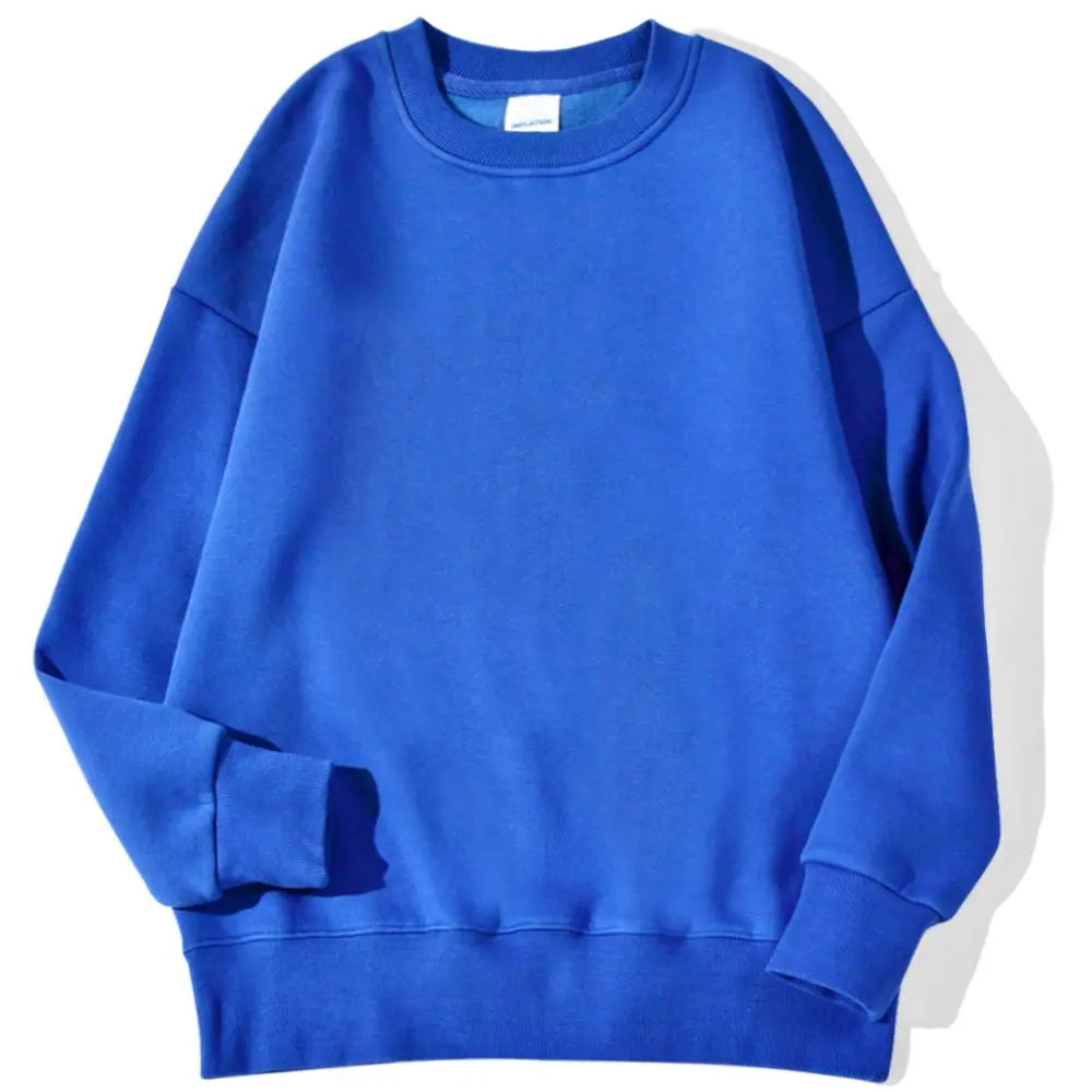 Autumn Winter Fleece Pullover Soft Breathable O-Neck Sweatshirt