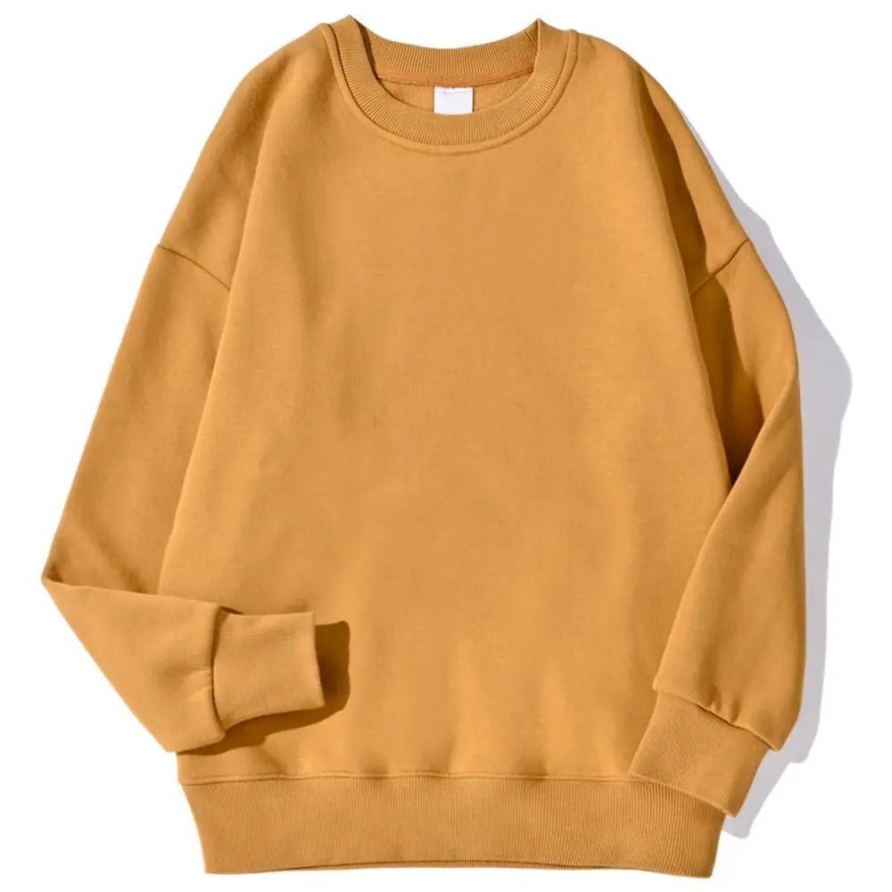 Autumn Winter Fleece Pullover Soft Breathable O-Neck Sweatshirt