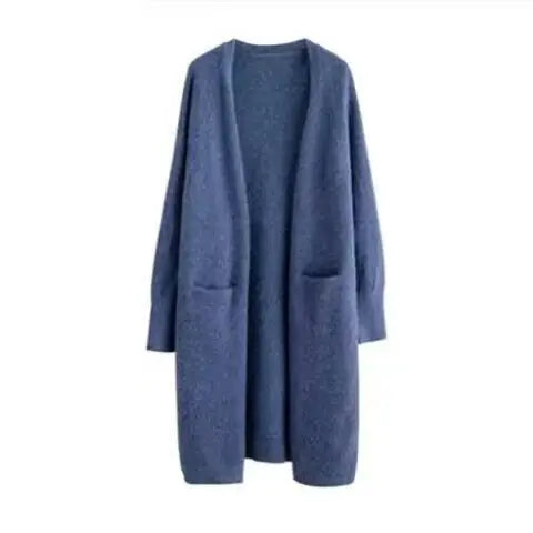 Loose Thick Warm  V Neck Long Knitted Cardigan