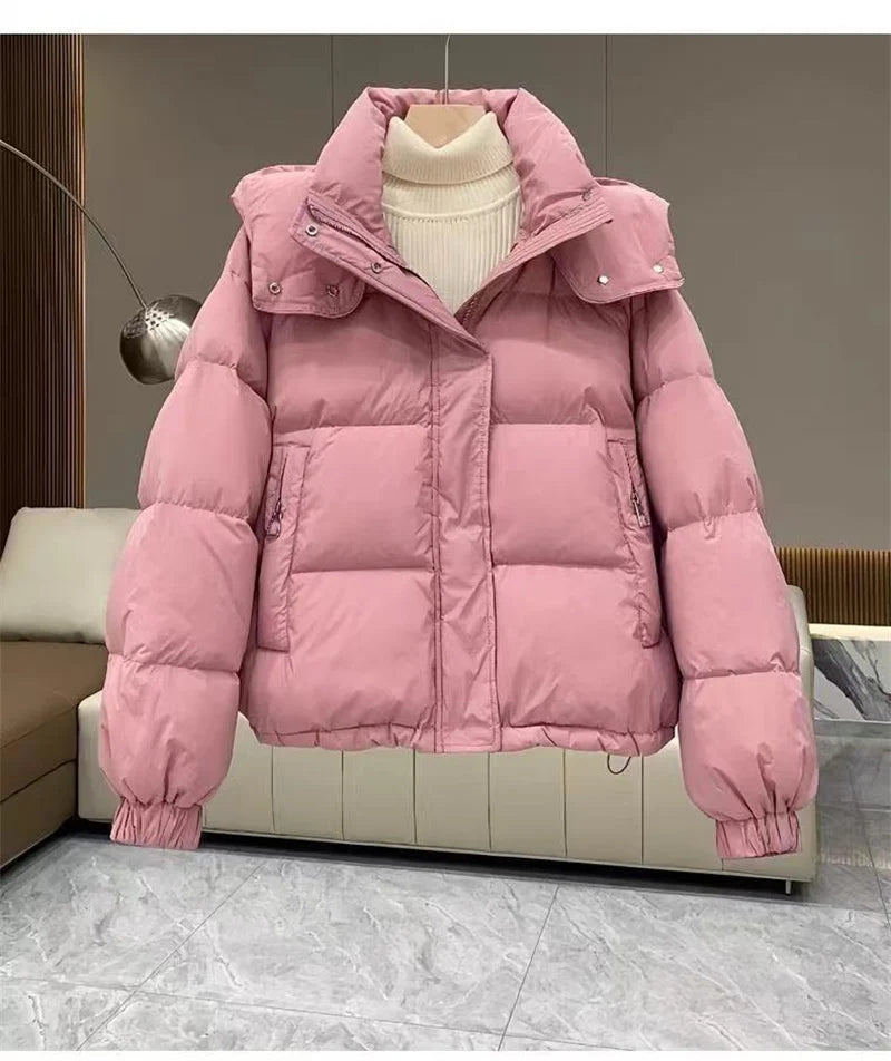 Cotton-Padded Down Parkas Short Bread Outerwear Hooded Cotton Jacket