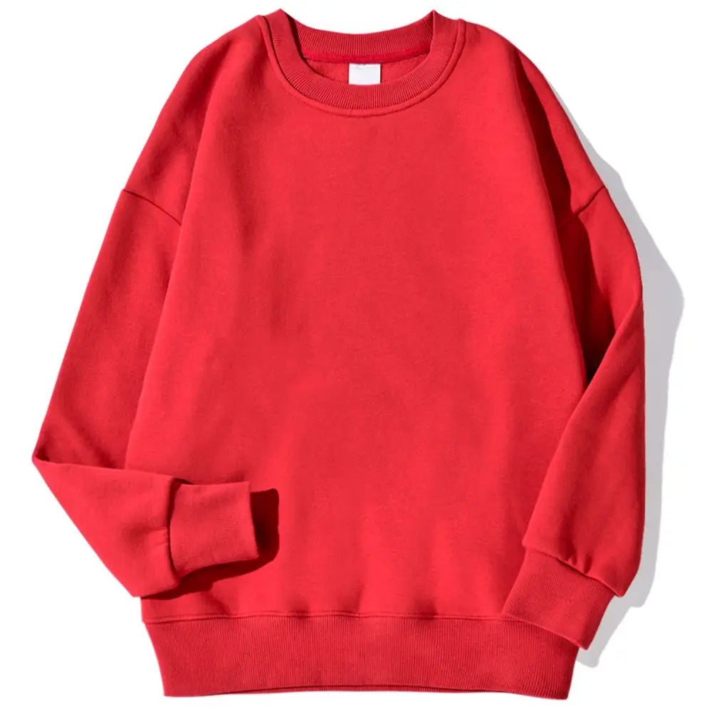 Autumn Winter Fleece Pullover Soft Breathable O-Neck Sweatshirt