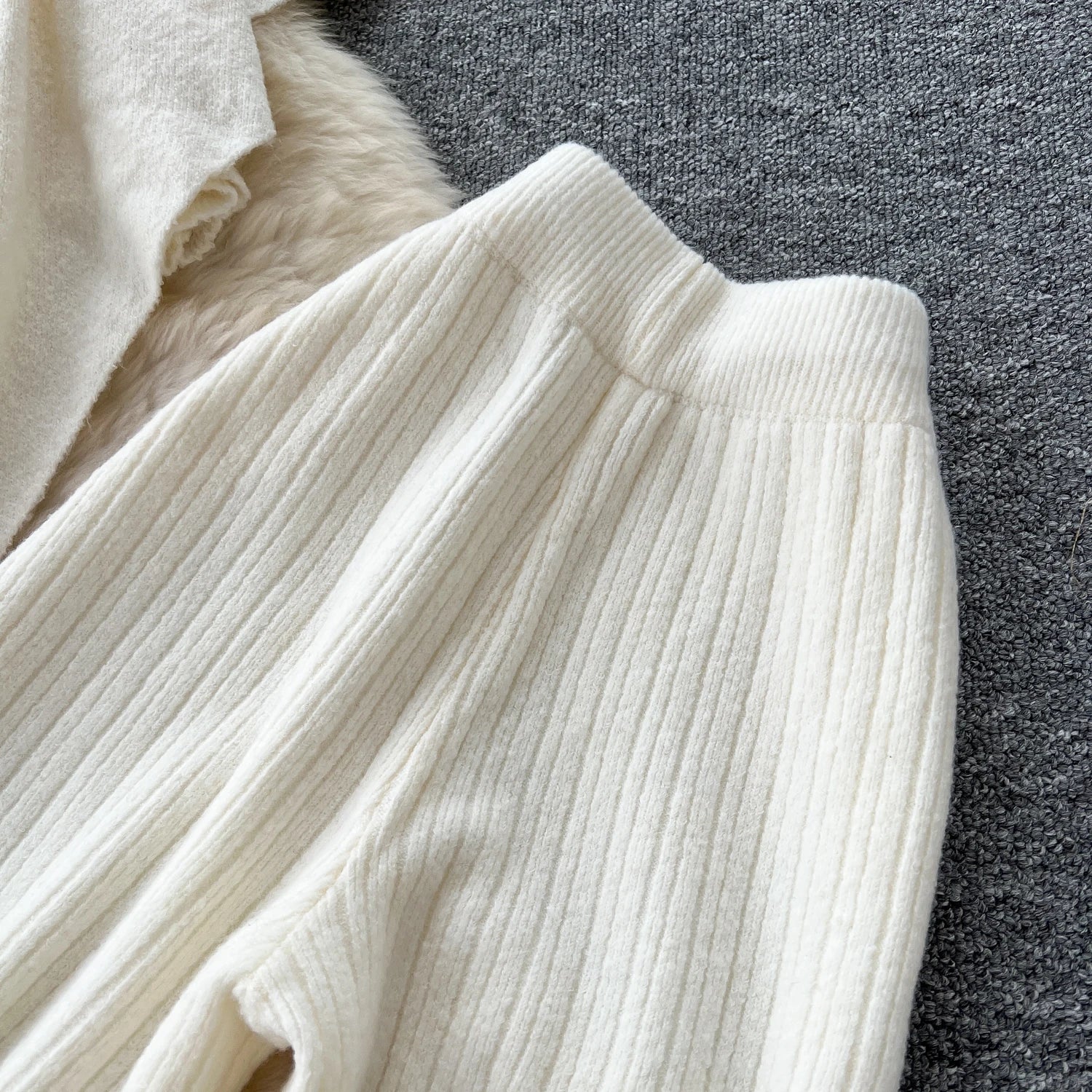 Autumn Warm Sweater Suits Mini Strap Vest+Outerwear Cardigans+Basic Long Pants Three Pieces Sets