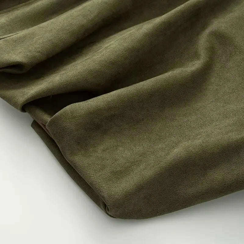 Loose Pilot Autumn Faux Suede Texture Jacket