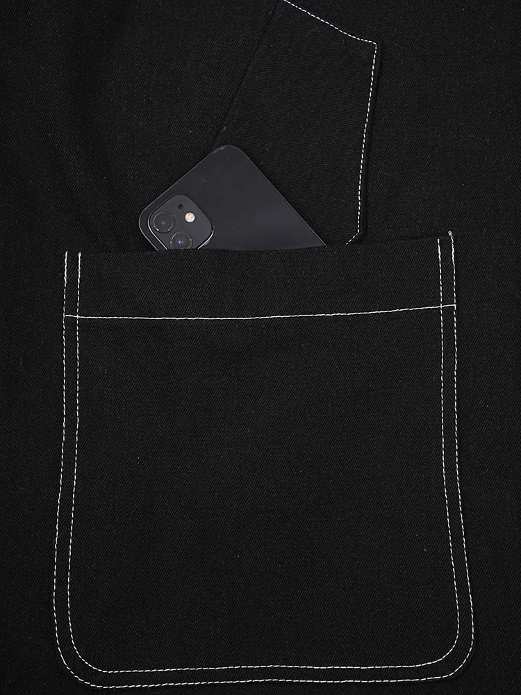 Big Size Denim Jacket Wide Leg Trousers Women's Two Piece Suit