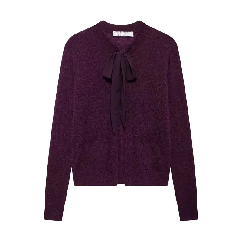 Casual Elegant Bow Wool-Blend Jacket