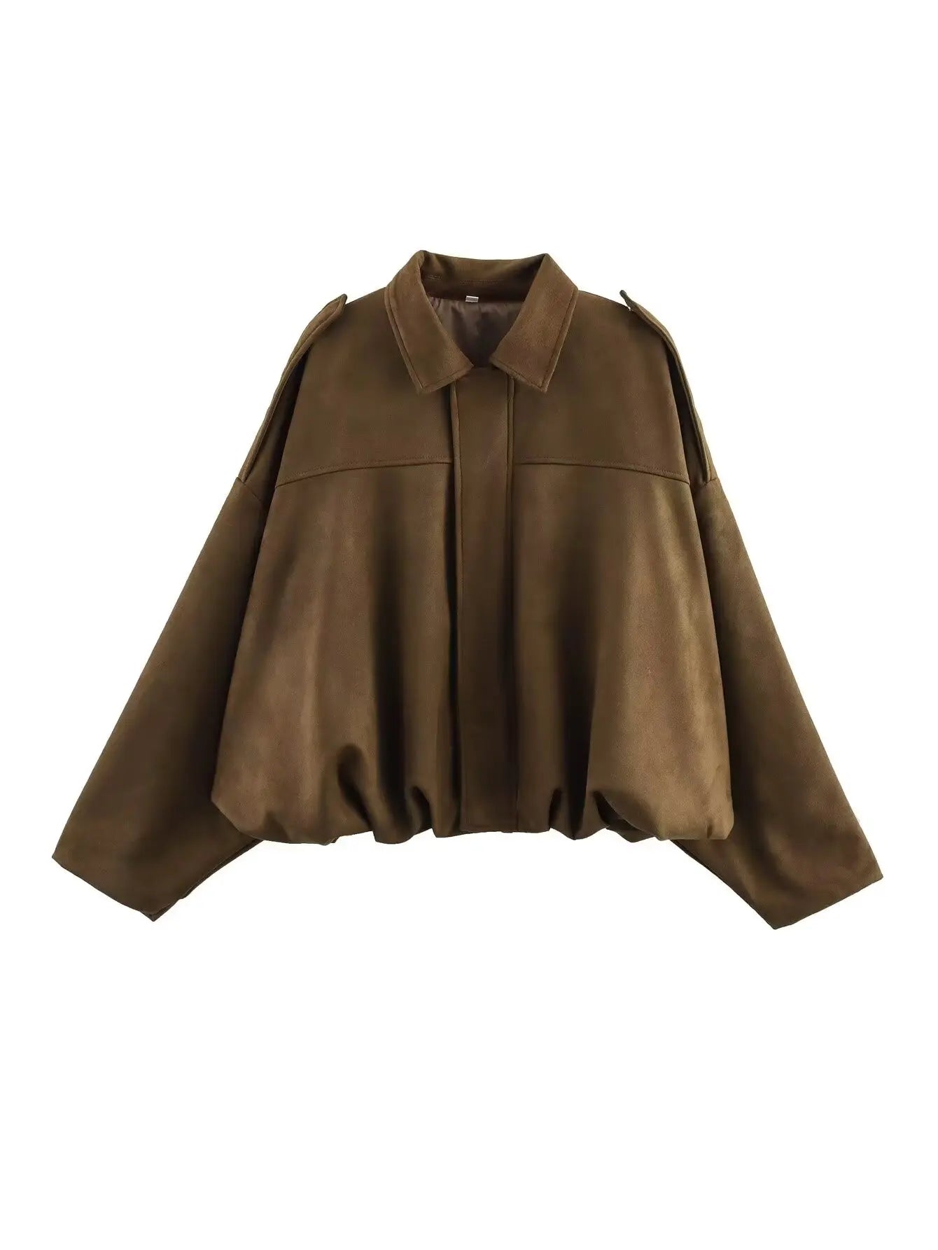 Loose Pilot Autumn Faux Suede Texture Jacket