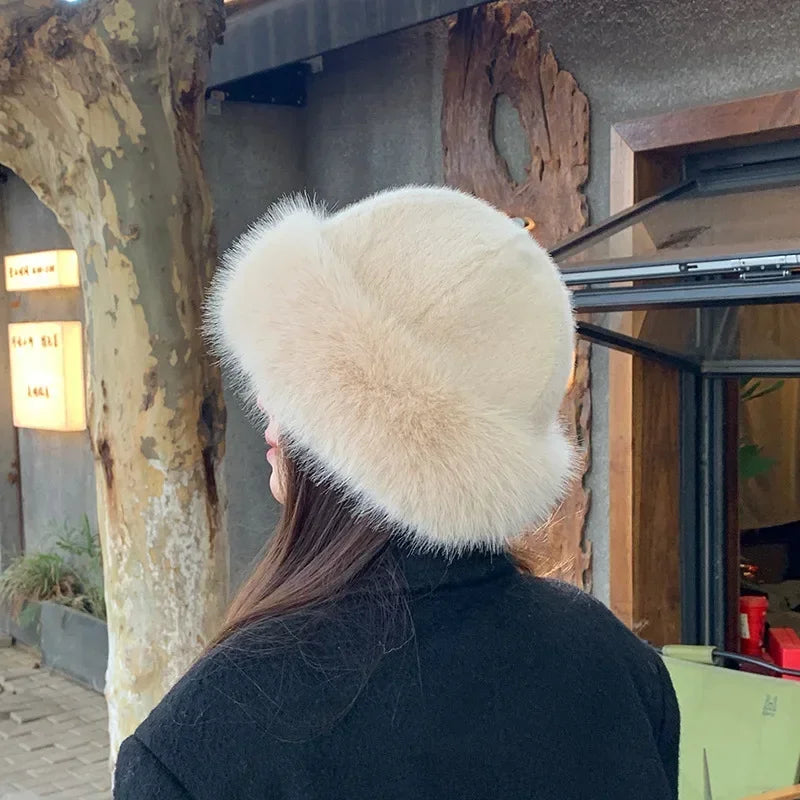 Plush Fluffy Skiing Riding Warm Fur Hat