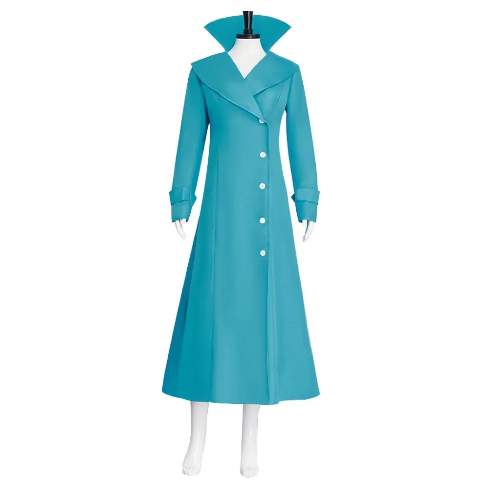 Lucy Wilde Cosplay Costume Blue Long Jacket Animated Movies Lucy's Overcoat Wome Halloween Partyn's Trench Coat Wig For Woman