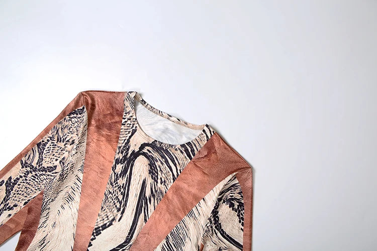 Patchwork 2 Piece Set Bodysuit Tops+Leggings Tight Stretch Matching Outfits Jumpsuit