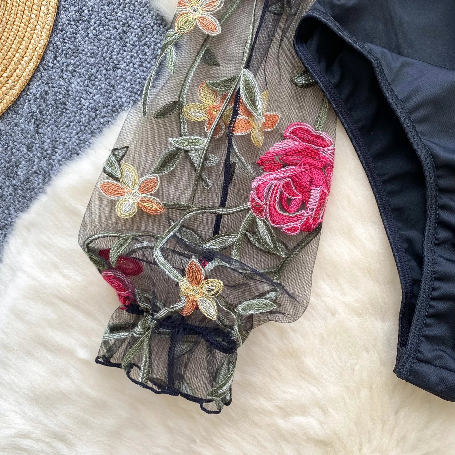 Vintage Embroidery Gauze Bodysuits