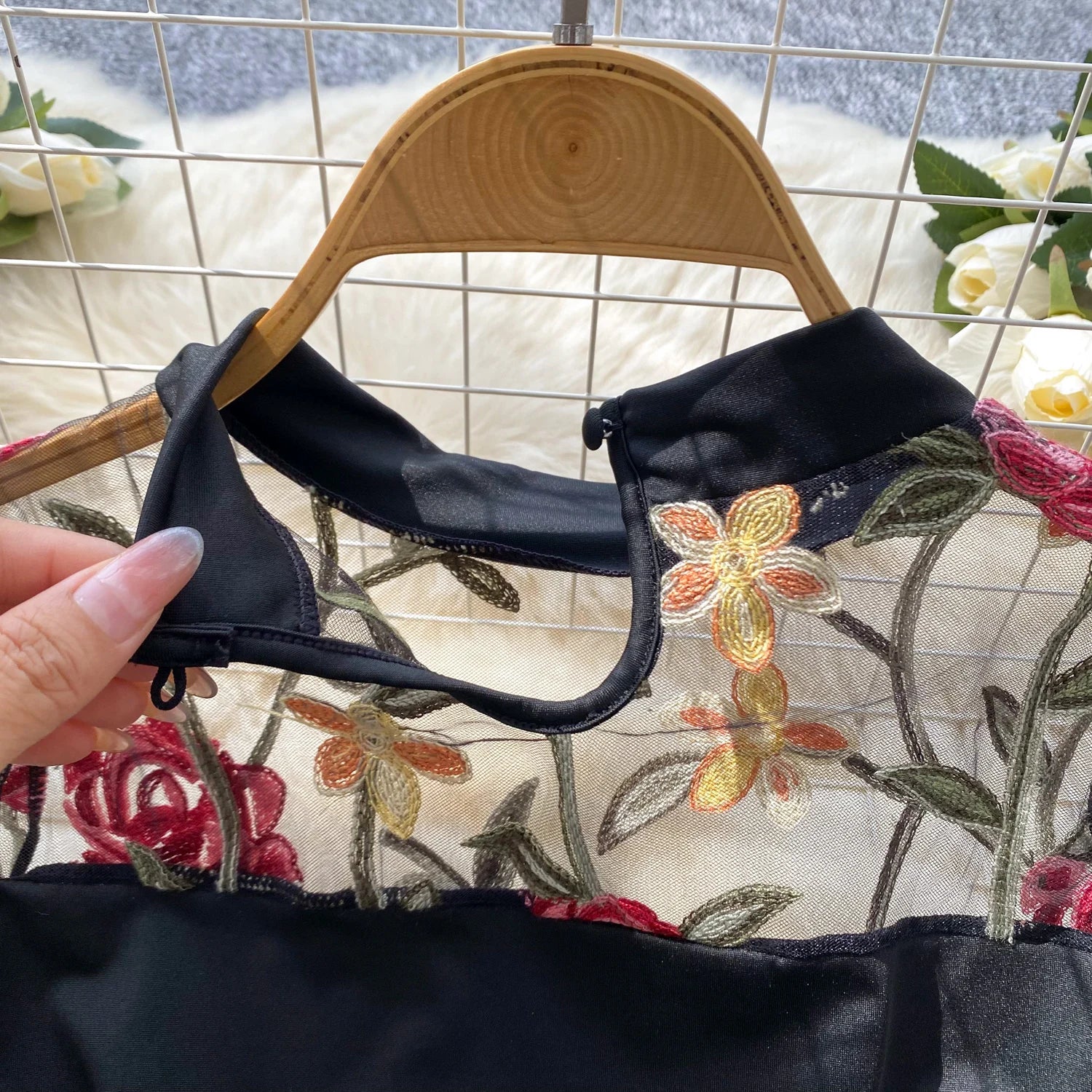 Vintage Embroidery Gauze Bodysuits