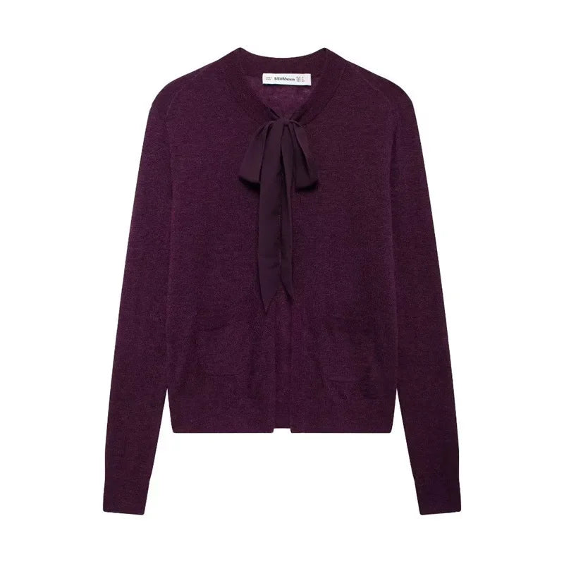 Casual Elegant Bow Wool-Blend Jacket