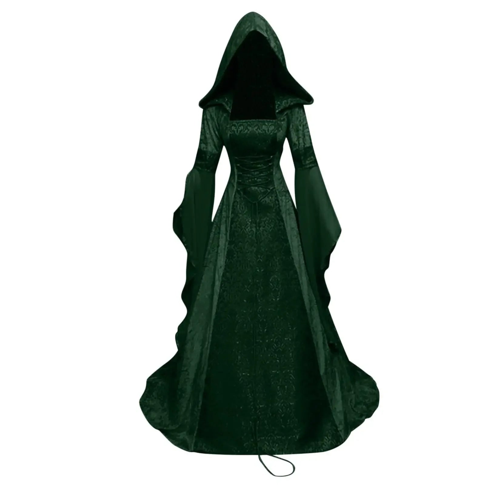 Deluxe Witch Medieval Renaissance Maxi Train Dress Costume